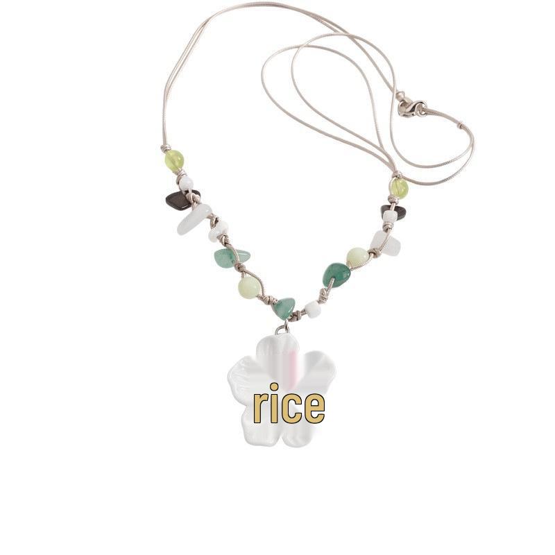 Haruno Sakura Brown Tone Pendant Necklace: Light Luxury Clavicle Chain for Women