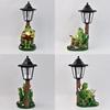 Weatherproof Frog Statue Solar Light Resin Solar Frog Lamp Frog Plant Pot  Light  Lawn Decor