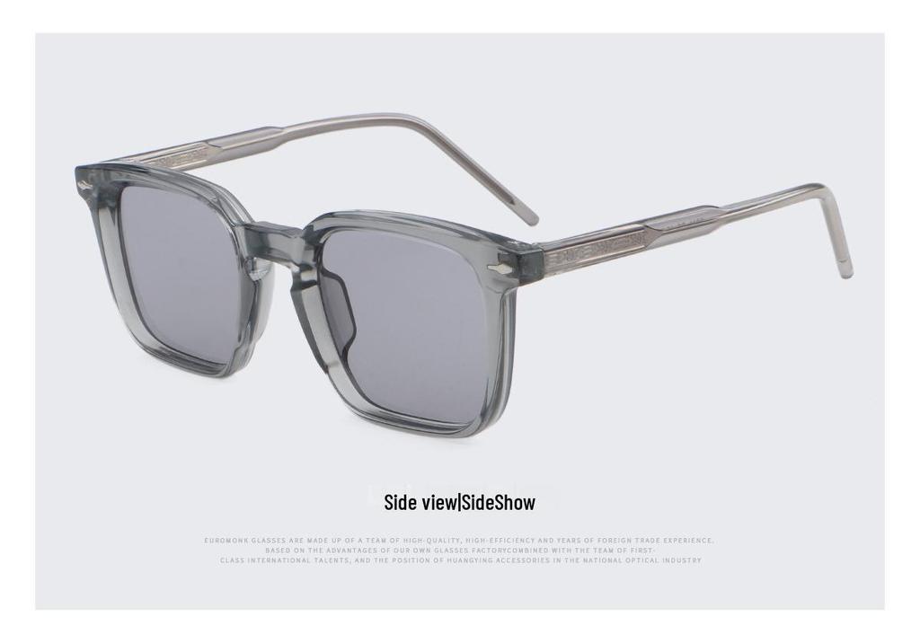 New Retro Square Frame Sunglasses 9811 – Men's Fashionable European & American Style with High-End Cellulose Acetate
