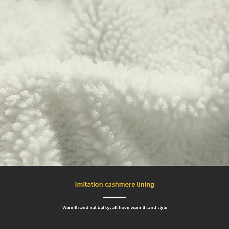 Men's Trendy Winter Lamb Wool Denim Jacket with Velvet, Loose Fit, Thick Coat