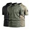 Men's Tactical T-Shirts Quick Dry Breathable Lightweight Short Sleeve with Zip Pocket Outdoor Hiking Casual Sports Tops