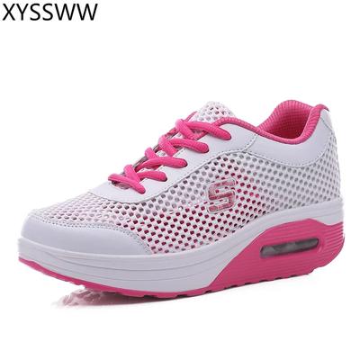 Fashion Women Height Increasing Summer Breathable Waterproof Wedges Sneakers Platform Shoes Women Casual Shoes Mesh Women Shoes