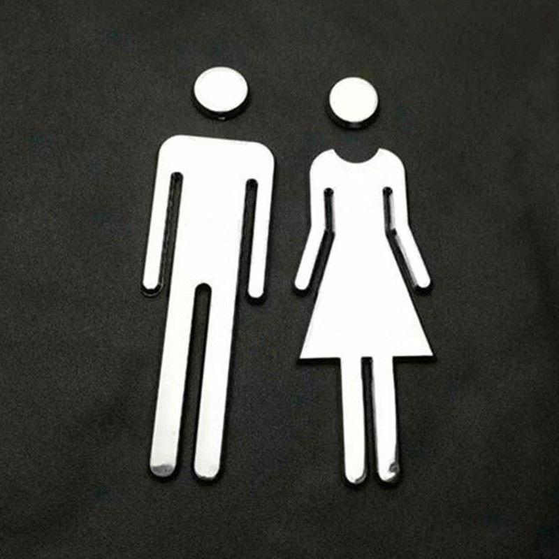 Men&Woman Wc Door Signs Decals Toilet Signs Restroom Washroom Signage Plaque