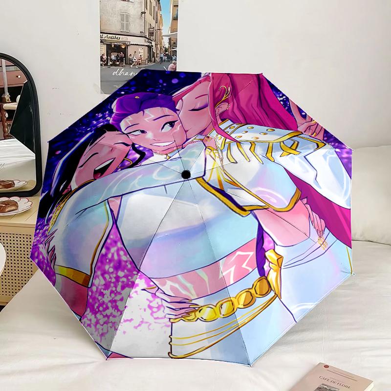 Kpop Cartoon Umbrella 8-Frame for Travel, Camping, Casual Lightweight Portable Umbrella, Essential for Every Family Holidays Gift