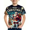 Children's Christmas Series 3D Digital Printed Boys' Fashion and Casual Round Neck Short Sleeved T-shirt