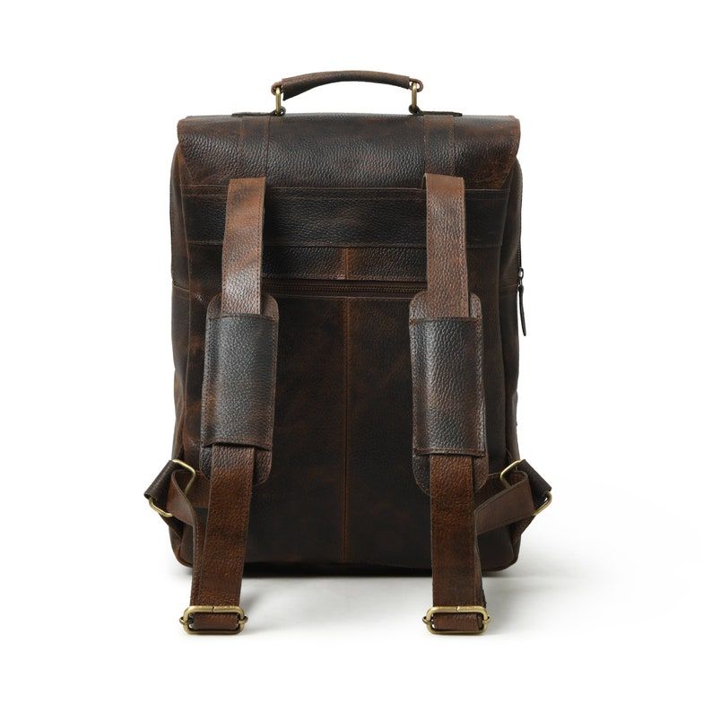Leather Laptop Backpack – Handmade Vintage Travel Rucksack | Personalised Gift for Him Christmas