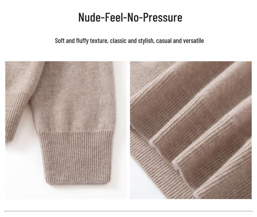 Men's Cashmere Round Neck Sweater - Business Casual Light Luxury Pullover, Soft & Smooth Knitwear for Autumn & Winter.