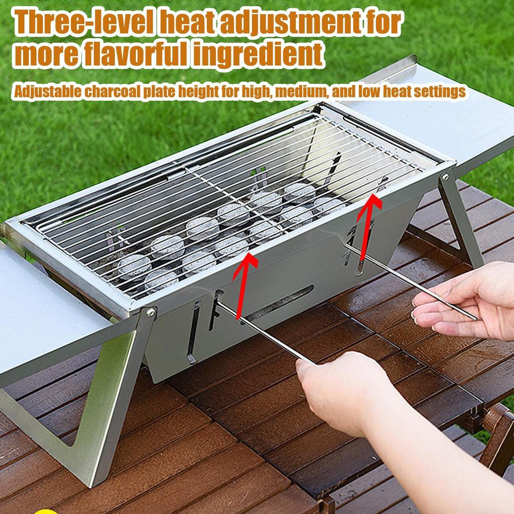 Edelstahl Grillofen Outdoor Holzkohle Klappgrillgestell Haushalt Kleiner Klappkohle Grillspießofen bbq