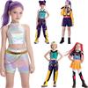 K-POP Devil Hunter Cosplay Girl Costume Rumi Pop Singer Shining Pearl Vest Shorts Halloween Costume Stage Dress
