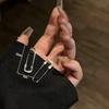 copper Zircon Punk Style Minimalist Safety Pin Stud Earrings for Women