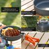 Aluminum Outdoor Camping Cookware Set with Mesh Bag Folding Cookset Camping Kitchen Cooking Teapot and Pans Equipment