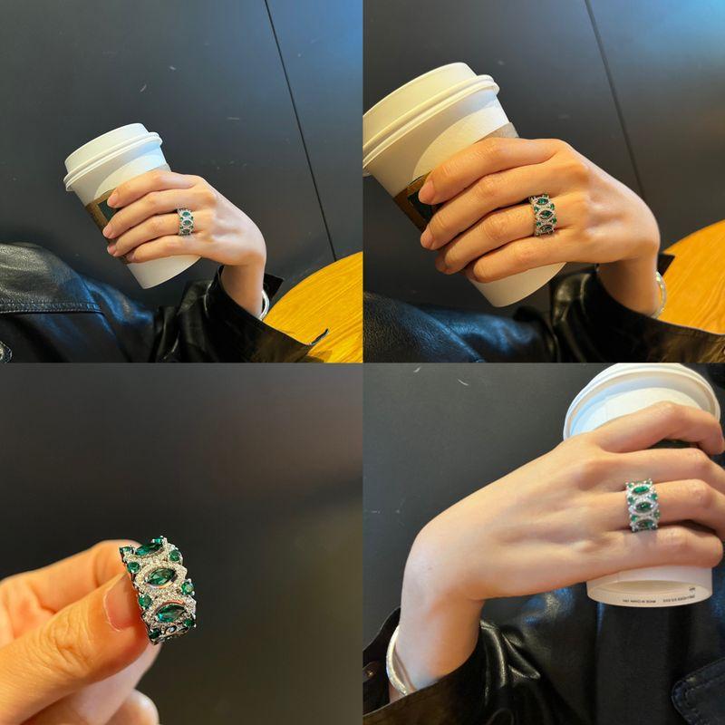

Emerald Ring European and American Style Wide Version Female Stylish Lace Default