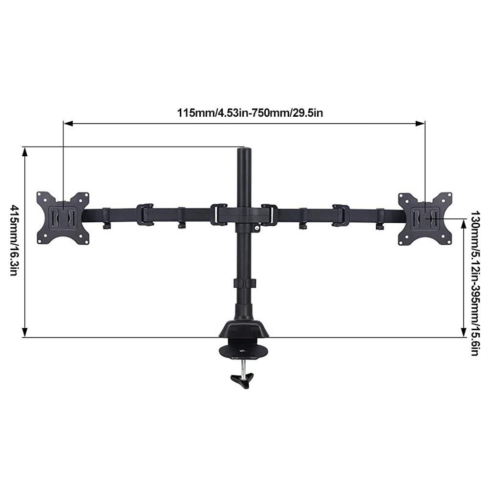 Dual Monitor Desk Mount Adjustable Dual Monitor Arm for 2 Computer Screens In 32'' Heavy Duty Dual Monitor Stand for Desk 17lbs