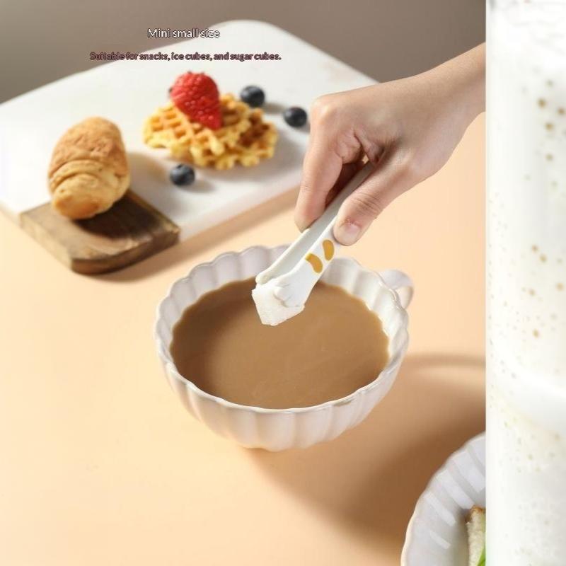 Cute Cat Paw Food Serving Tongs Non-slip Heat Proof 1PC Food Grade for Baking Barbecue Sandwich Ice Kitchen Use