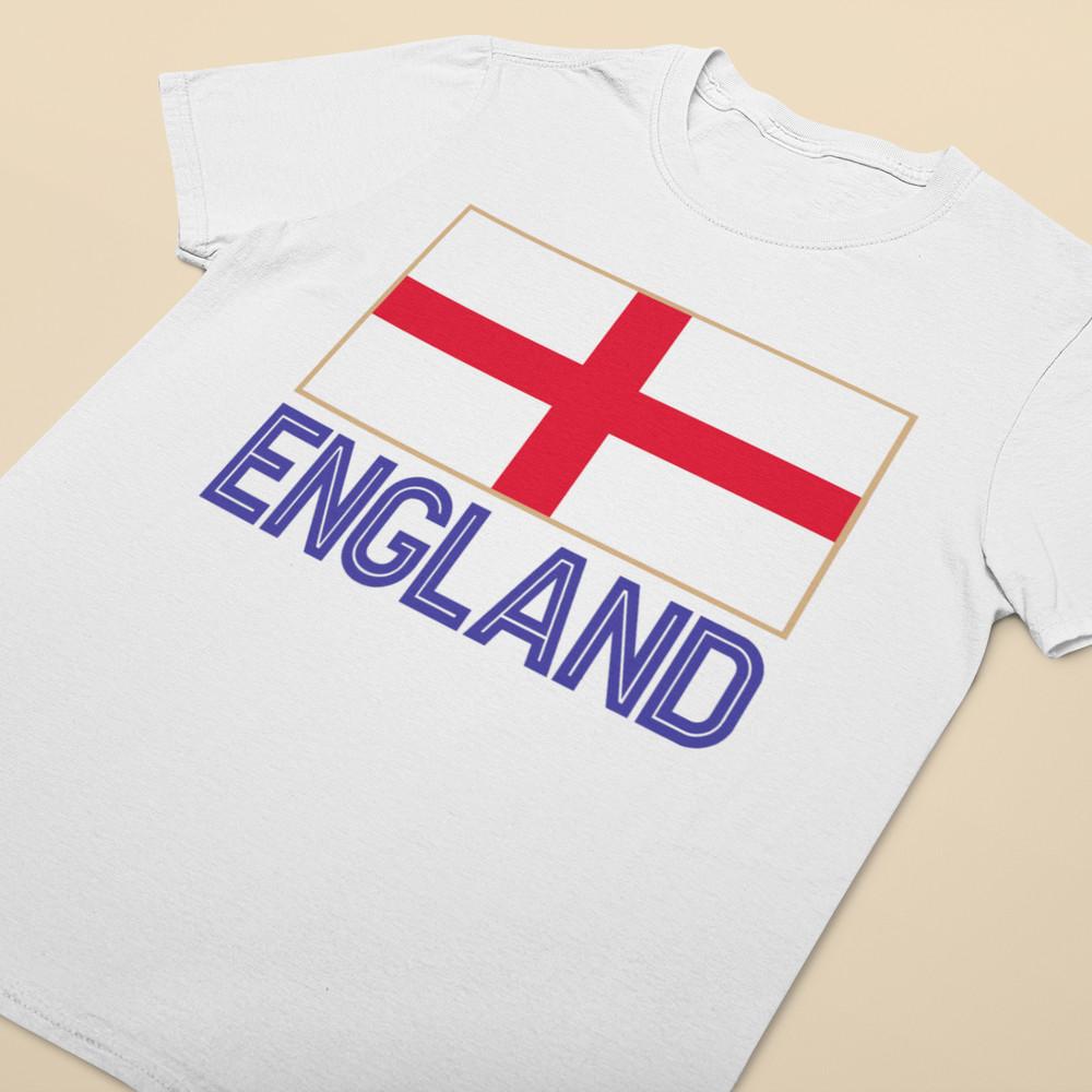 Adults or Kids ENGLAND Country Square Flag Football T-Shirt 2024 World Cup Ship