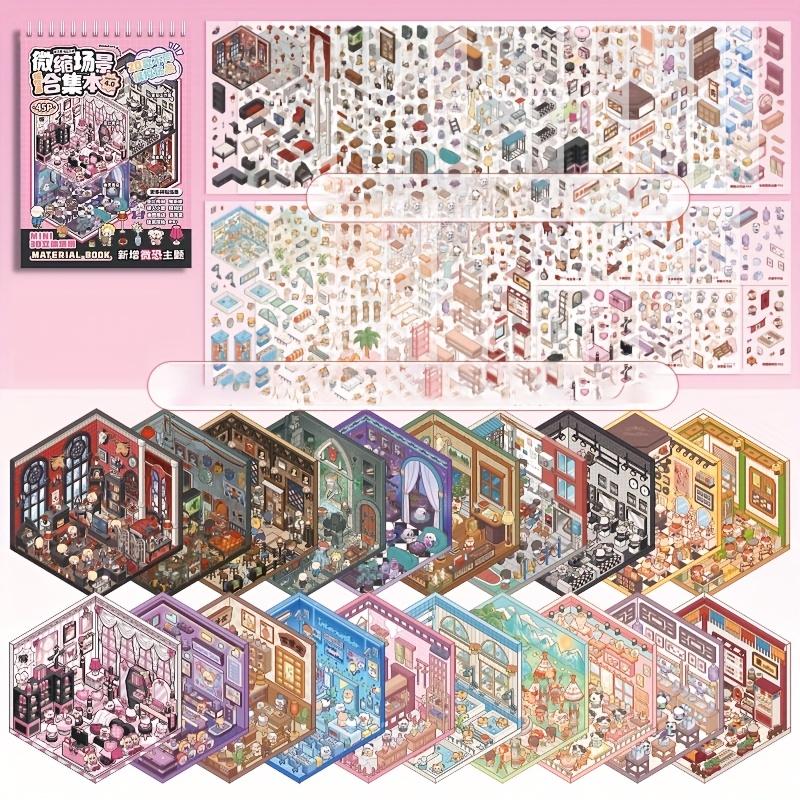 

45 листов/книга Книга наклеек «Коллекция миниатюрных сцен 4.0» для украшения коллажей, DIY-стикеры для украшения дневника, праздничный подарок