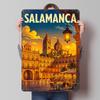 Affiche Métallique Voyage Paysage Urbain de Salamanque Personnalisée Art Mural Panneaux Métalliques Vintage Rétro pour Décoration Articles de Décoration Intérieure Pièce