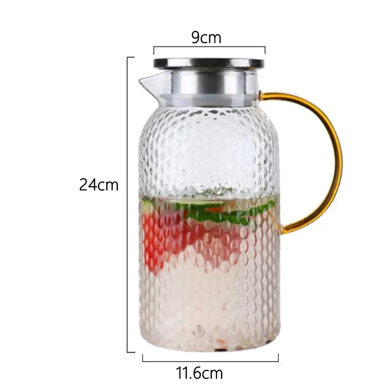 Cold Kettle with Handle Water Bottle Home Beverage Pot Large Capacity Cold Brewing Pot Exquisite Glassware Kitchen Accessories
