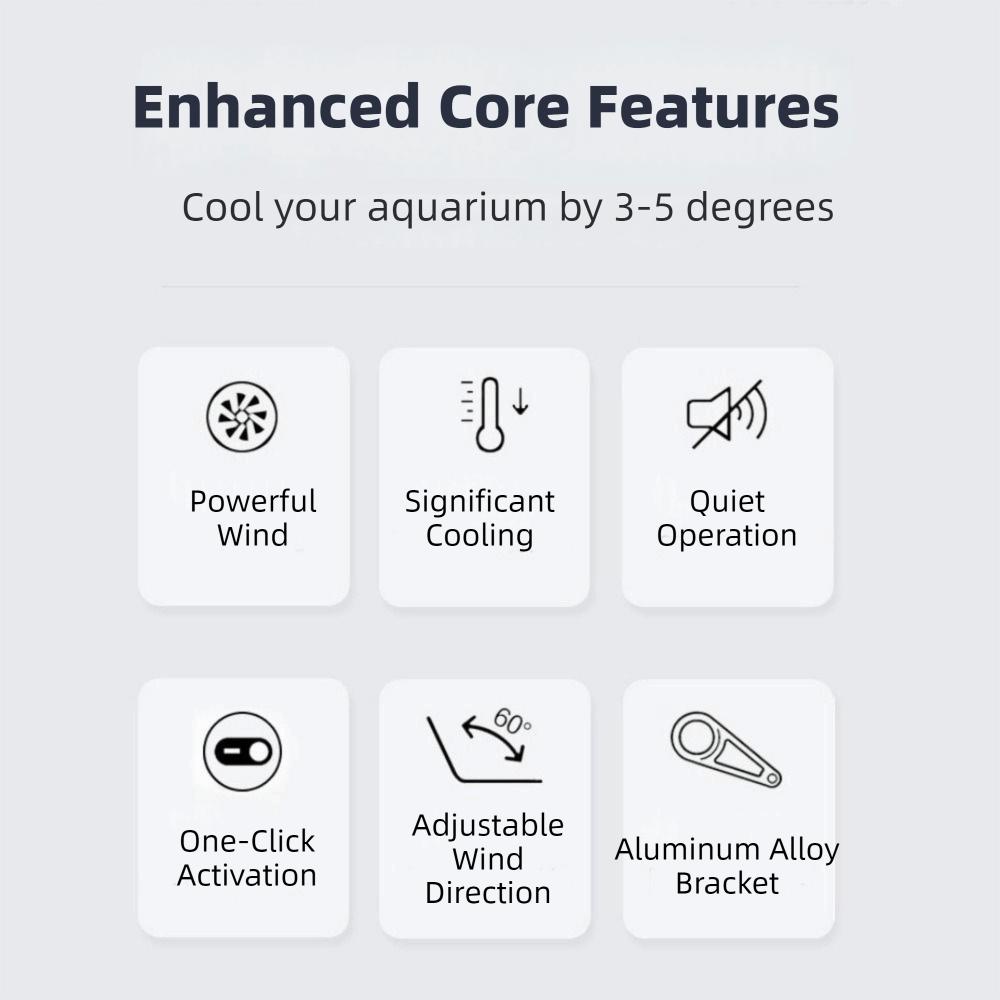 135° Rotation Aquarium Cooling Fans 2/3/4/5/6 Head System Chiller Control Fish Tank Cooler  Summer