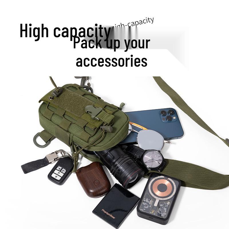 Men's Tactical Multifunctional Waist Bag - Outdoor Mountaineering & Cycling Pouch, Water Bottle Holder, Phone Bag, Crossbody Waist Belt.