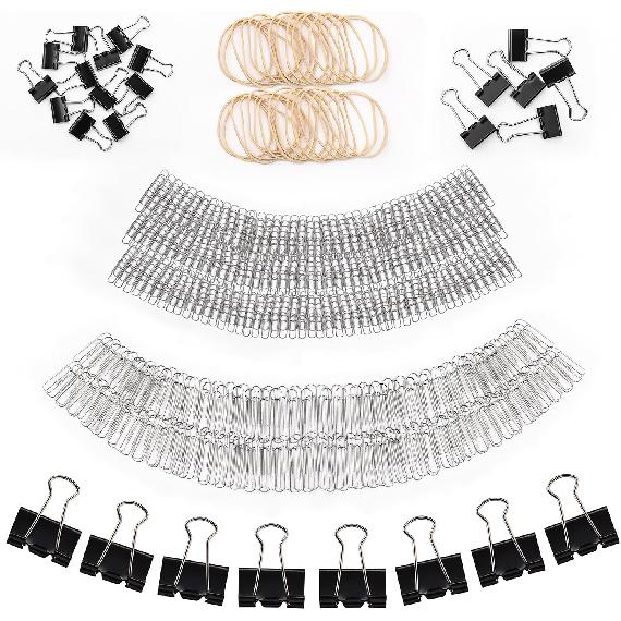 Мистер. Ручка - Разнообразные зажимы и резинки: Папка, Бумага (Маленький Средний Большой) и зажимы-клипсы; Резиновые ленты Black, Silver, Beige