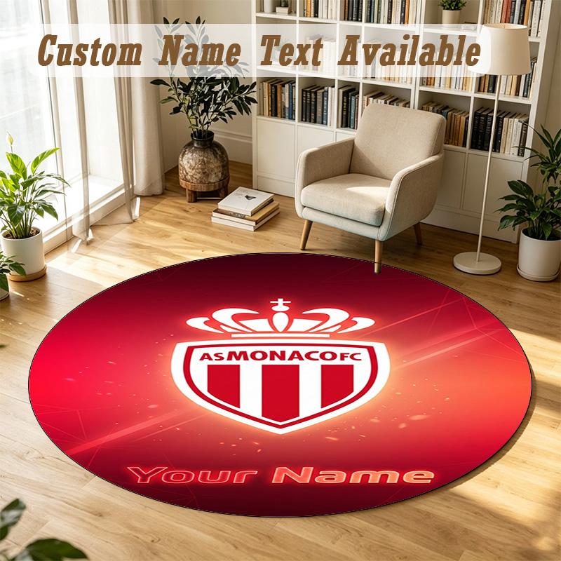Round Rug Custom NameMonaco FC Pattern Non Slip Carpet Home Floor Decor