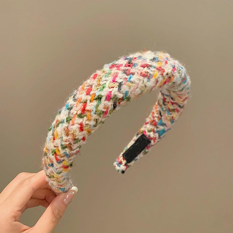 Pretty Merry Christmas Woman Red Wool Knitting Thick Sponge Padded Hairbands for Lady Girls Casual Party Holiday Headband