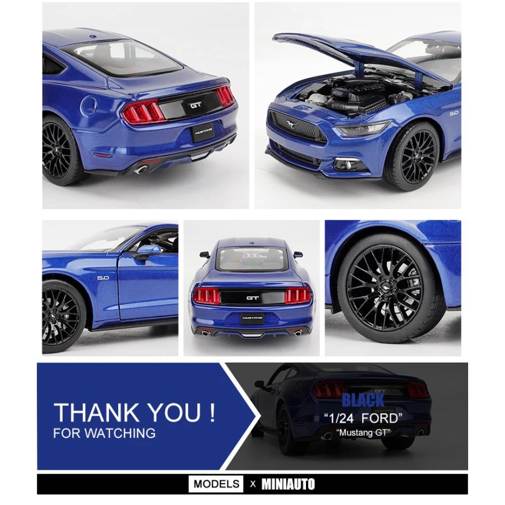 WELLY 1/24 Ford Mustang GT 2015 Alloy Car Model Diecast Toy Vehicle High Simitation Cars Toys for Children Kids Gifts