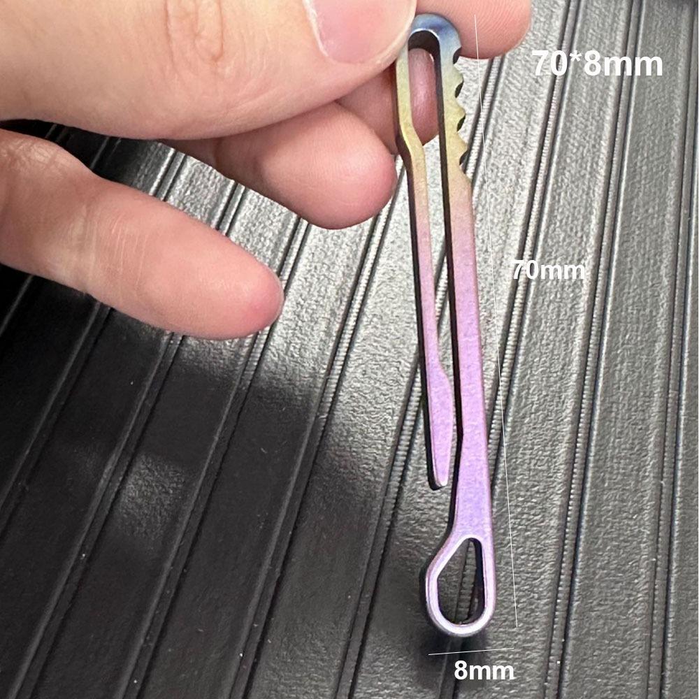 Lightweight Titanium Alloy Key Ring Multifunction Grey Hanging Webbing Buckle Quick Draw Outdoor Belt Clip Keychain