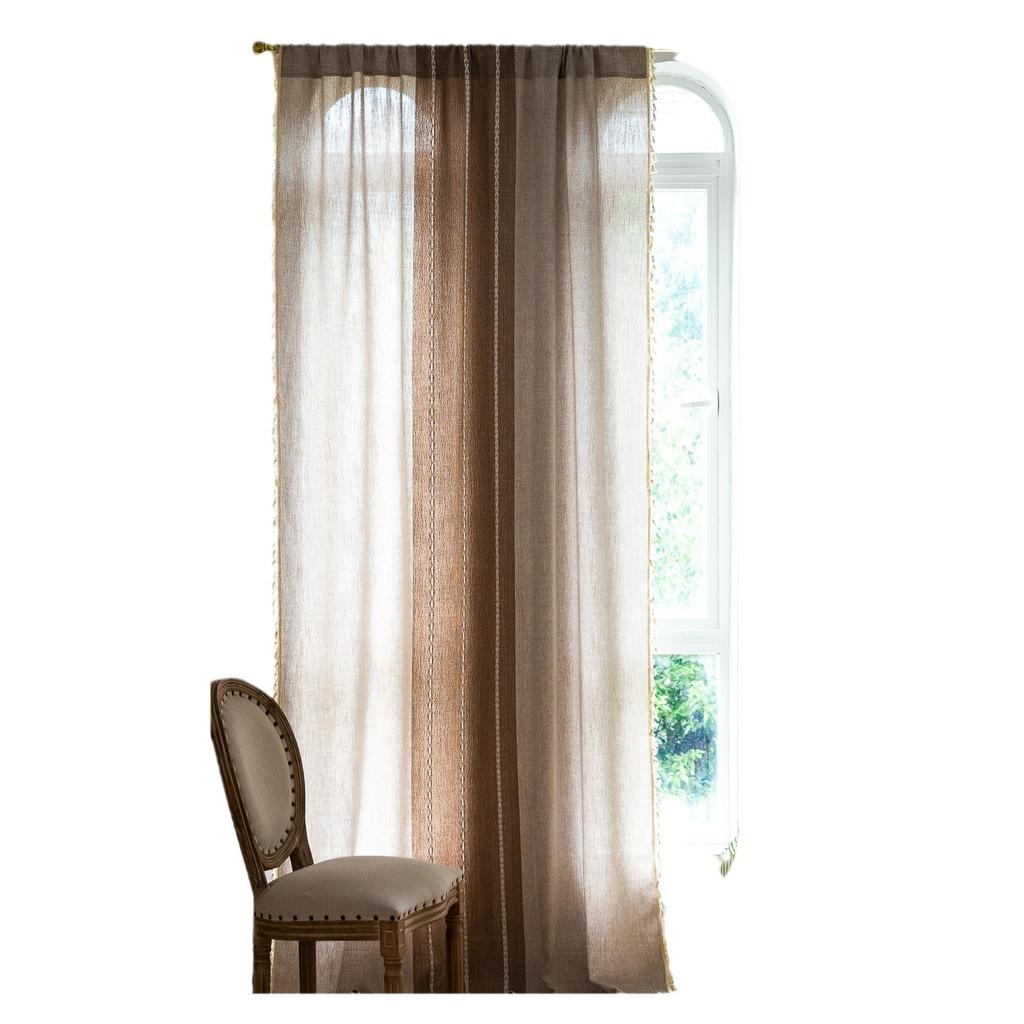 Jacquard Curtains Thickened Coffee-Colored Semi-Transparent Blackout Kitchen Curtains