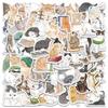 Cute Kitten Stickers for Suitcase, Computer, Motorcycle, Guitar - Waterproof Graffiti Decals