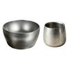 Industrial Style Drinking Cups Stainless Steel Cup/Bowl, Matte Metal Container, Smooth Arc Tableware for Kitchen Shatterproof Non-slip Base