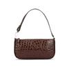 By Far Crocodile Pattern Embossed Zipper Closure Leather Mahjong Bag Handheld Shoulder Bag Women bags Brown 22PFRCLSSEQCCEMED