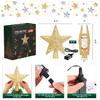 Kesfitt Christmas Tree Topper Star Lighted with 6 Projection Modes,Christmas Star Tree Topper with LED Rotating Lights,Gold Tree Topper 3D Glitter