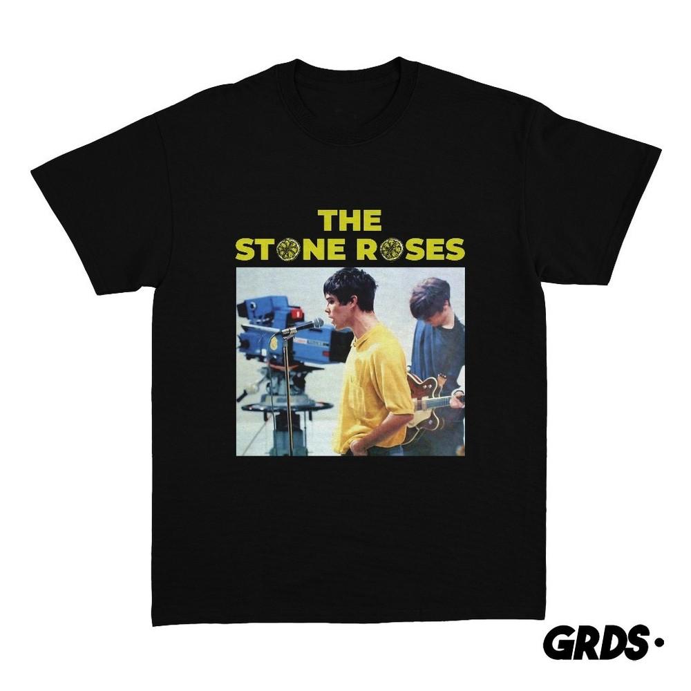 НОВЫЙ! The Stone Roses Черная Хлопковая Футболка Все размеры S-5XL Унисекс Футболка XXL
