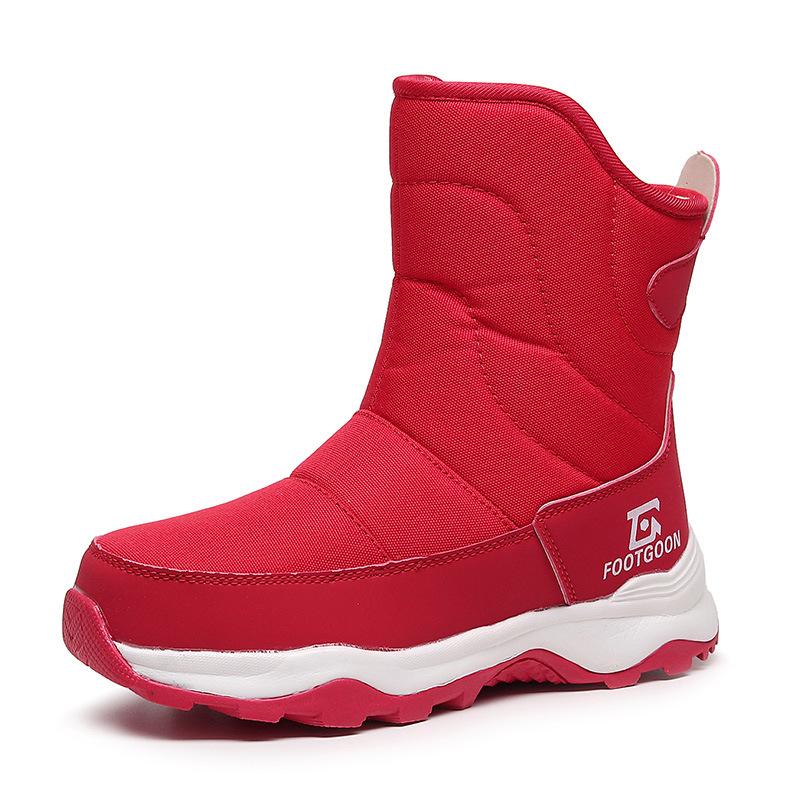 Women's Winter Fur One Padded Waterproof Fabric Cozy Side Zipper Warm Cold Lightweight Hiking Waterproof Anti-slip High Top Snow Boots