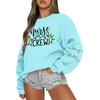 Dame Topper Dame Langermet Genser Casual Rund hals Løs Passform Pullover Fleece Topper