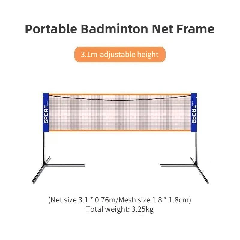 Folding Volleyball Tennis Badminton Net Portable Badminton Net Set Frame Outdoor Sports Training Supplies 3.1m