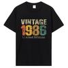 Lustiges Vintage 1986 T-Shirt Sommerstil Grafik Baumwolle T-Shirt Streetwear Geburtstagsgeschenke T-Shirt Unisex Kleidung Übergroß