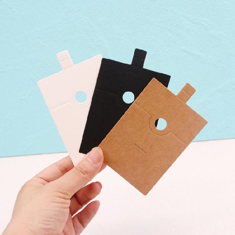 100 Pcs Kraft Ring Display Cards with Hanging Holes Blank Jewelry Display Cards