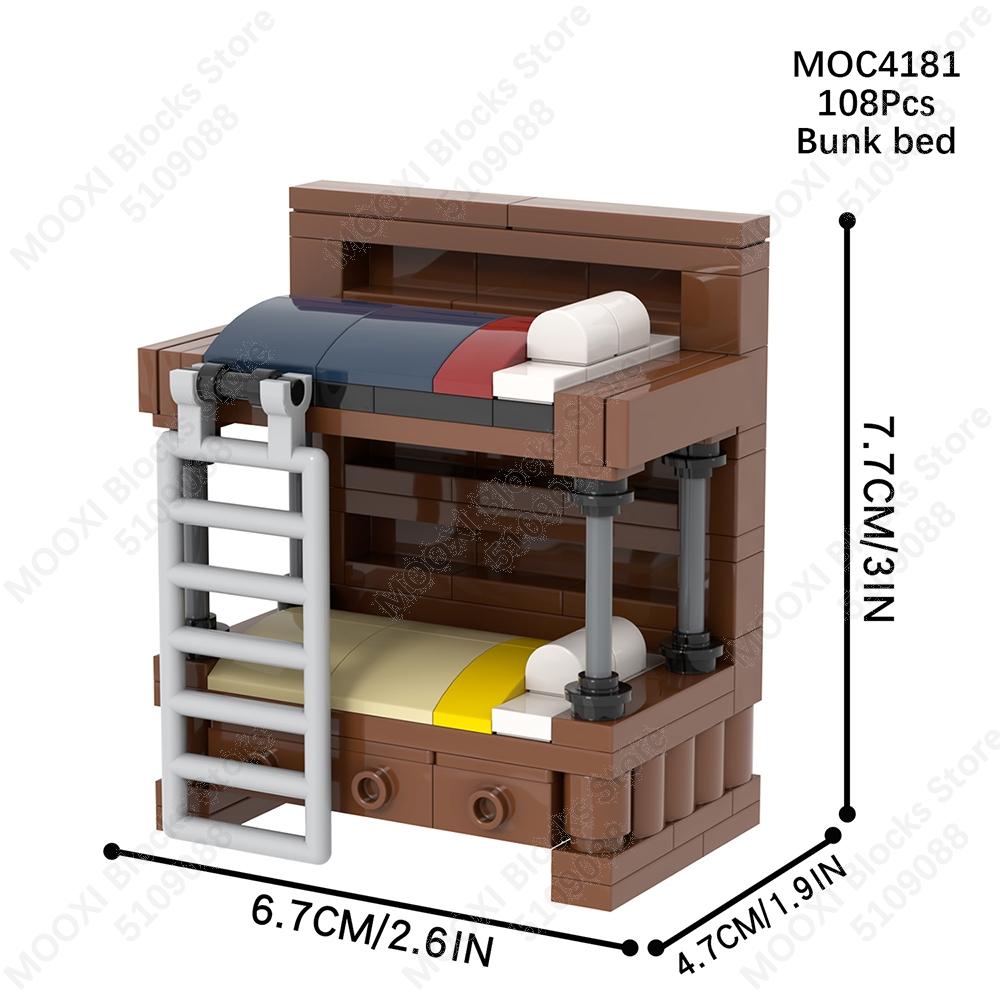 MOOXI House Furniture Series Bed Piano Drum Sets City Creative MOC Bricks Building Blocks Kids Toys Playing House Boy Girl Gifts