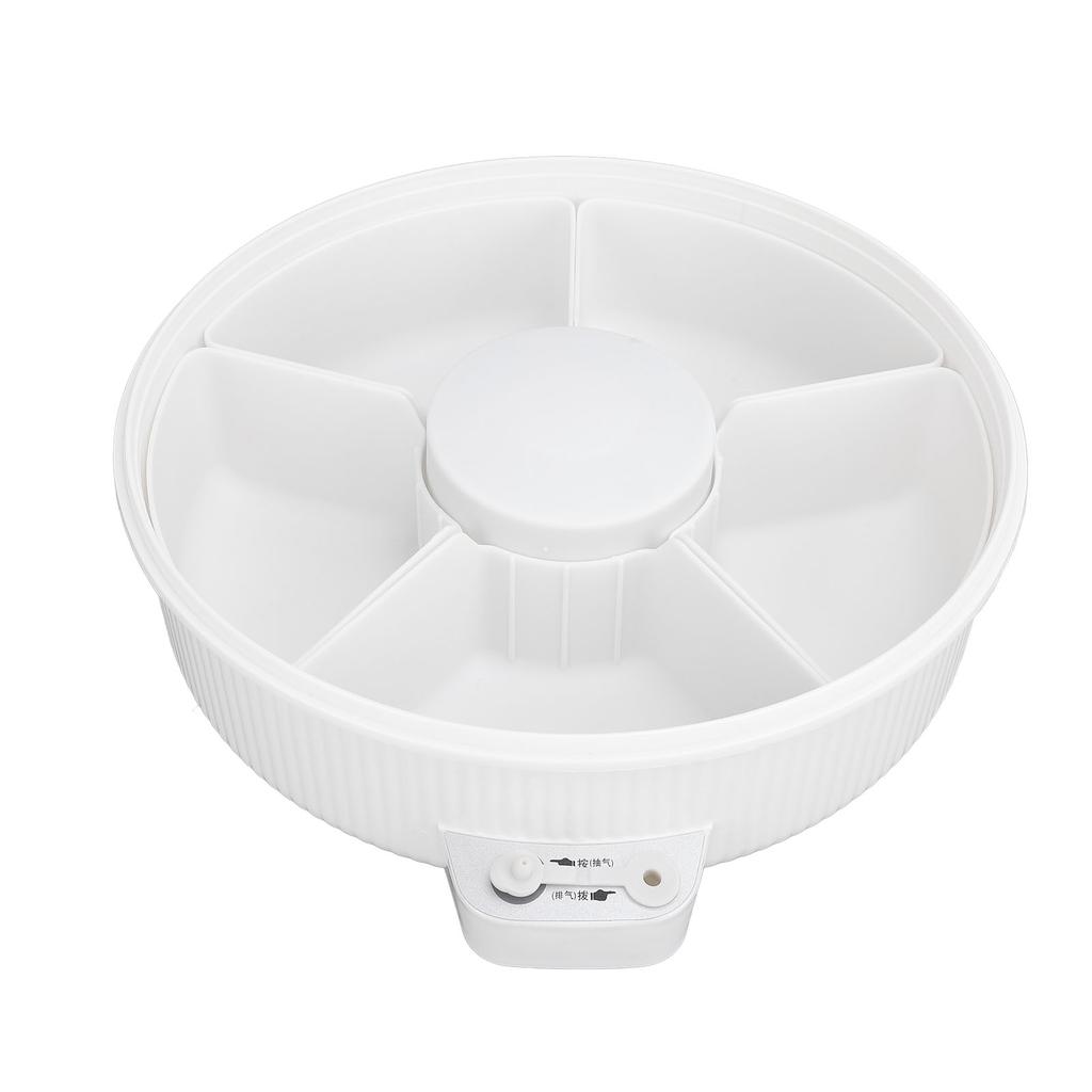 Divided Serving Tray Electric Vacuum Sealed Clear Snack Plate Snackle Box Container with Lid Pump for Candy Fruits Nuts