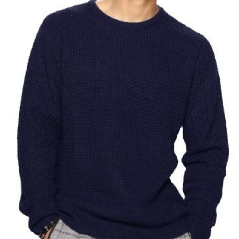 Lockerer Rundhals Langarm Freizeit Herren Strickpullover Pullover Oberteil