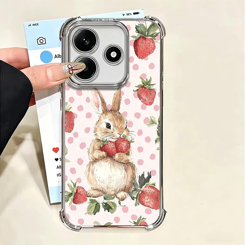 

Cute Cartoon Bunny Rabbit Plating Phone Case For Xiaomi Poco X5 X6 X7 X8 Pro Max F8 Ultra F7 M8 M7 M5S Redmi 15C 15 14C 13C 13 X Xiaomi Redmi 15C