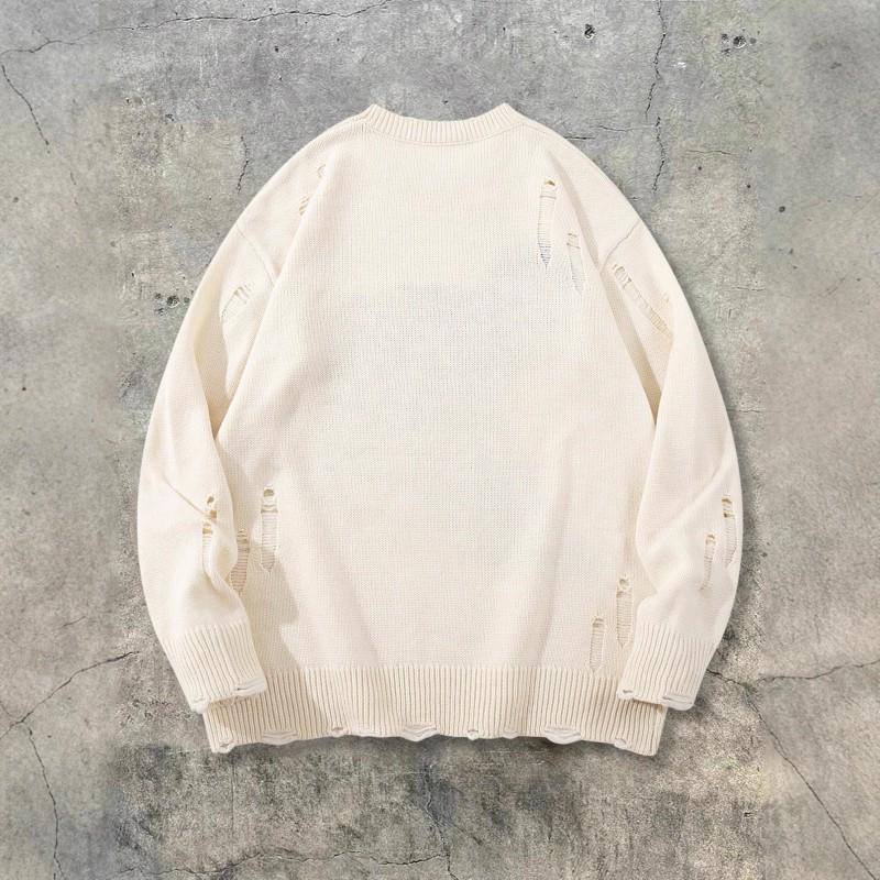 Unisex Oversized Knit Sweater With 3D Skull Jacquard Round Neck Long Sleeve Streetwear Pullover Winter 2025