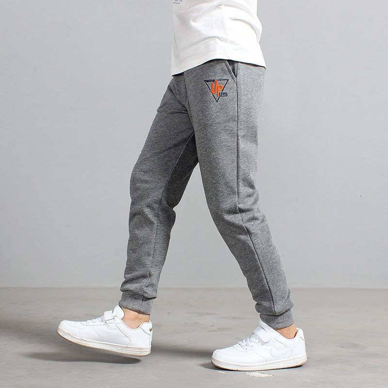 Older Boys Spring and Autumn Casual Terry Ankle Banded Pants