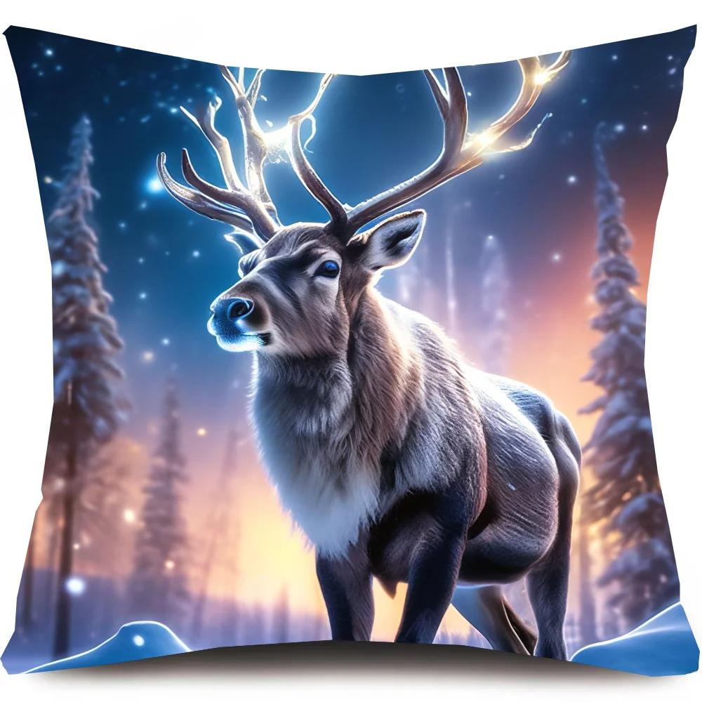 Weihnachts-Hirsch Kissenbezug Kissenbezug Sofakissenbezug Zimmer Heimdekoration