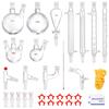 Lab Distillation Kit, 3.3 Boro Lab Glassware Distillation Kit with 24, 40 Joint, 1000ml Essential Oil Distillation Apparatus Kit