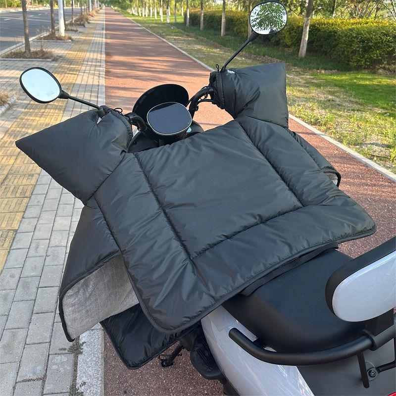 Fleece-Lined Waterproof Windshield Cover for Electric Motorcycles - Winter, Spring, Autumn Protection