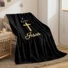 I Love Jesus Themed Blanket  Printed Blanket for Living Room Bed Couch Lunch Break Soft Cozy Blanket for Friend's Festival Gift